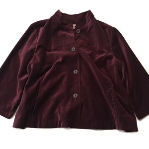 J. Jill Maroon Velvet Cape Blazer Size XL